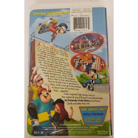 VHS An Extremely Goofy Movie Disney ©2000 bonus Kids Goofiest Jokes - Picture 2 of 2